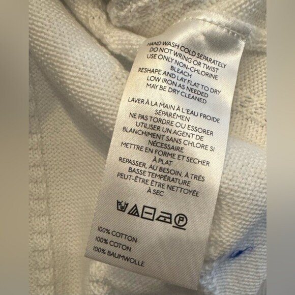 NWT Size S (P2P 26") -Maeve Collared Cotton Rugby Sweater White (NWT US$ 128) - Picture 9 of 16